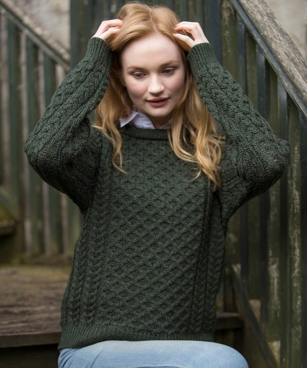 Aran Merino Crew Neck Sweater