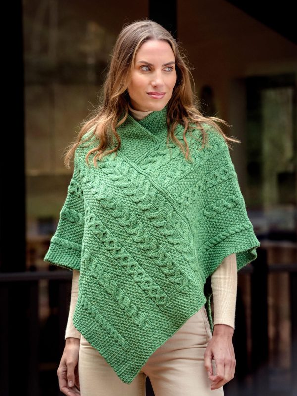 Aran Pattern Poncho Cape