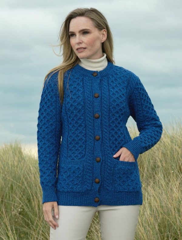 Traditional Irish Buttoned Knitted Aran Cardigan|Aran Cardigans|Irish Handcrafts 2