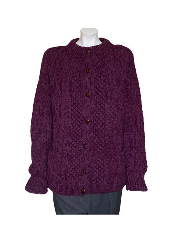 Irish Traditional Handknitted Aran Fisherman's Cardigan|Irish Handcrafts 1