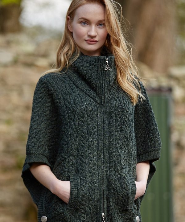 Aran Funnel Neck Poncho Jacket|Aran Style Ponchos|Irish Handcrafts 2