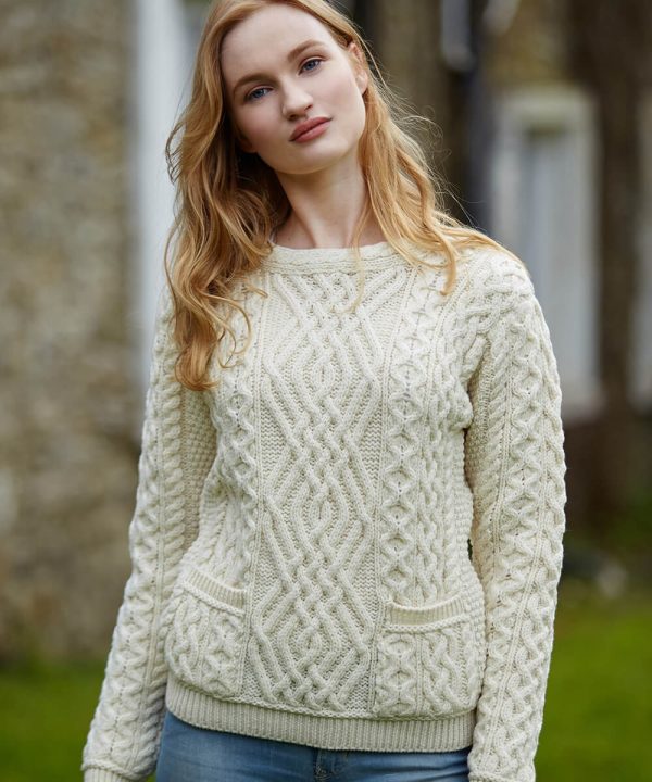 Aran Cable Neck Sweater