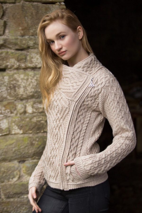 Aran Knit Side Zipper Jacket|Aran Cardigans|Irish Handcrafts 2