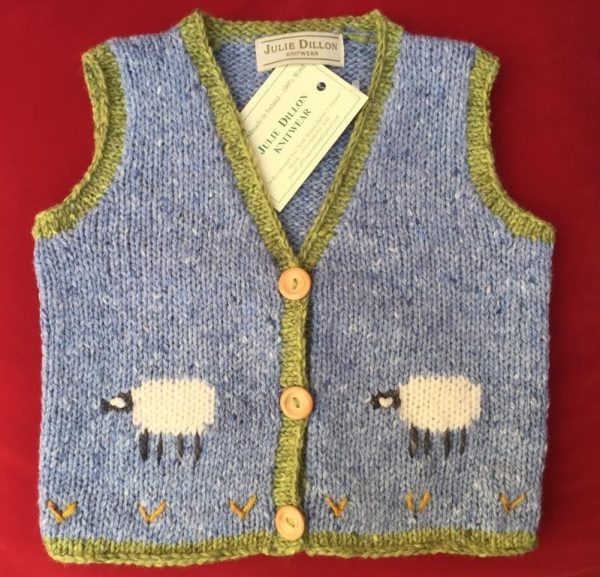 Childs Handmade Sheep Waistcoat|Julie Dillon Knitwear|Irish Handcrafts 1