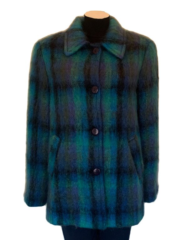 Donegal Design Short Mohair Coat Blue|Irish Made|Irish Handcrafts 1