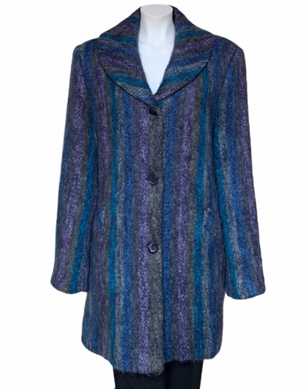 Donegal Design Heather stripe Mohair Coat|Mohair Coats|Irish Handcrafts 1