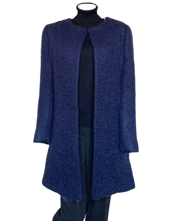 Donegal Design Navy Mohair Coat|Mohair Coats|Irish Handcrafts 1