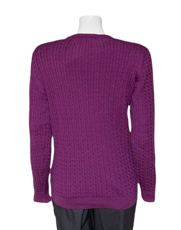 Castle Knitwear Magenta Baby Cable Crew Neck|Castle Knitwear|Irish Handcrafts 2